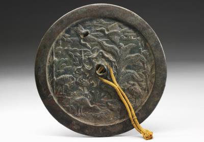 图片[2]-Bronze mirror with six cranes and auspicious clouds, Yuan dynasty (1271-1368)-China Archive